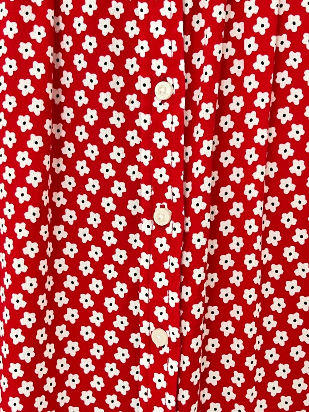 ❤️ Tommy Hilfiger Red Daisy Print Blouse | Classic Preppy Chic | Large - Picture 6 of 12